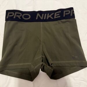 Women’s Green Nike Pro Athletic Shorts